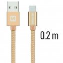 Swissten Textile Universal Quick Charge 3.1 USB-C Data and Charging Cable 20 cm Swissten Textile Universal Quick Charge 3.1 USB-C Data and Charging Cable 20 cm