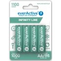 RECHARGEABLE BATTERIES 1100 mAH 4 PCS. RECHARGEABLE BATTERIES 1100 mAH 4 PCS.