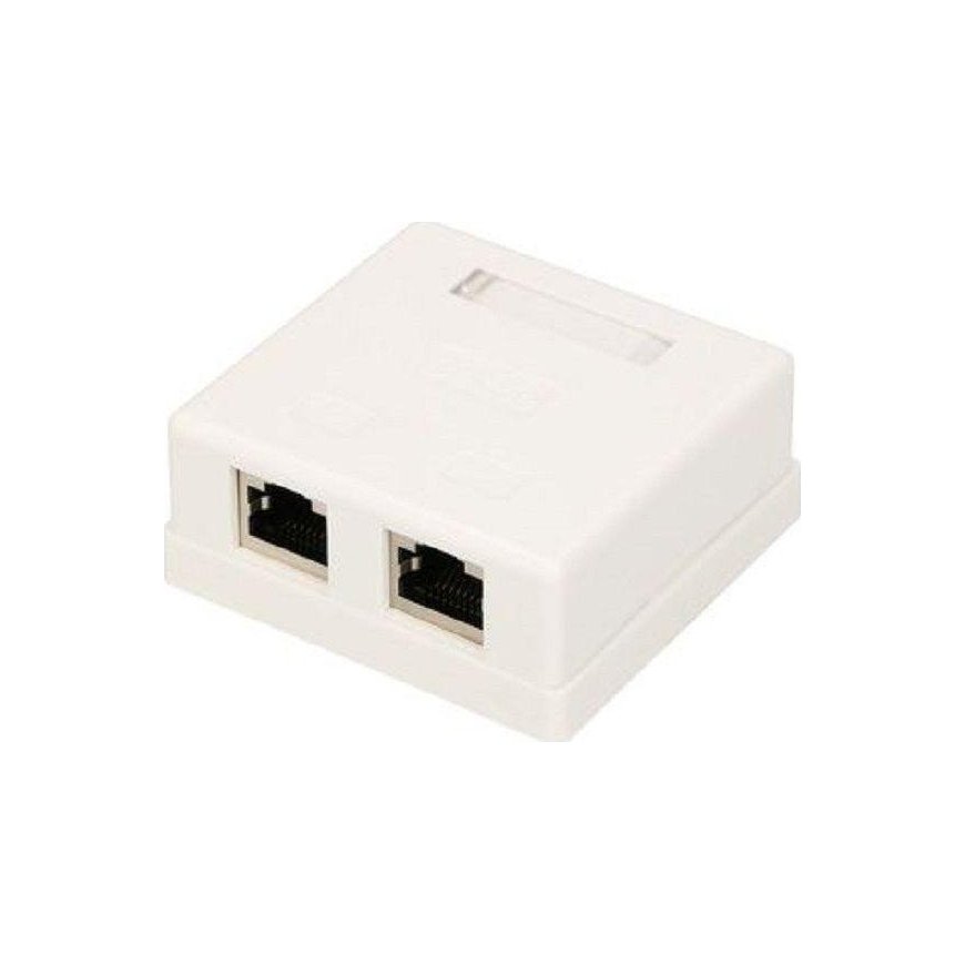 Extralink | Wall mount outlet | 2x RJ45 KAT5E STP