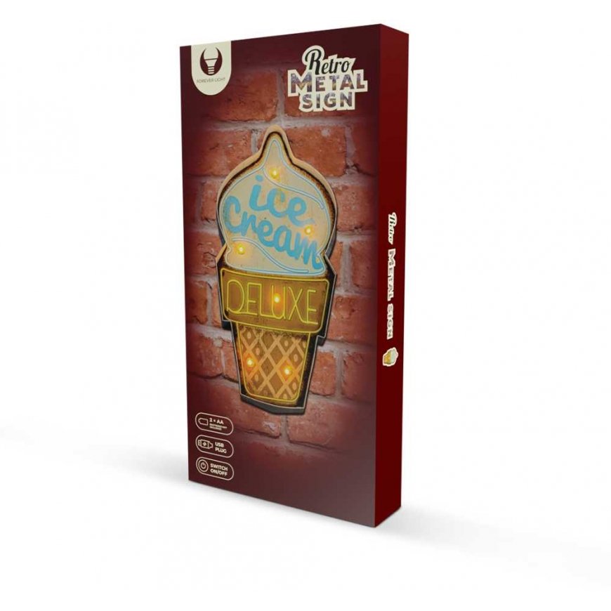 Sieninis šviestuvas TelForceone RETRO Metal Sign LED ledai Forever Light – 3