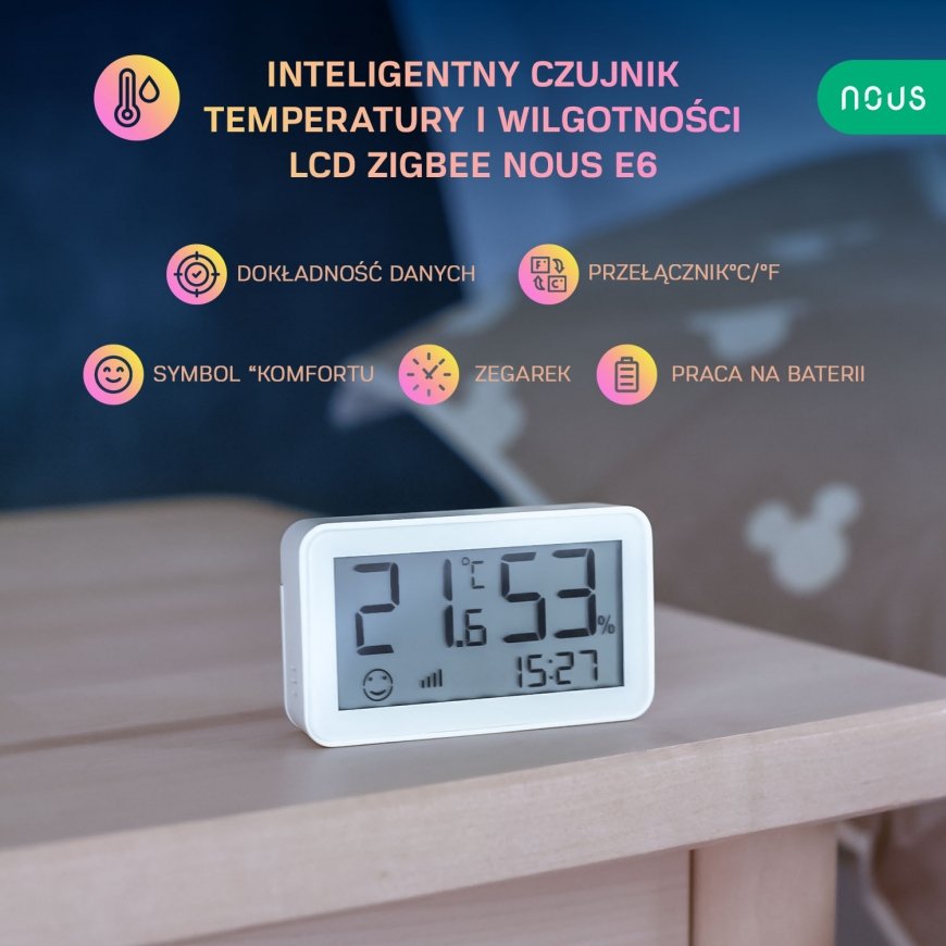 Nous E6 Czujnik temperatury i wilgotności LCD – 2