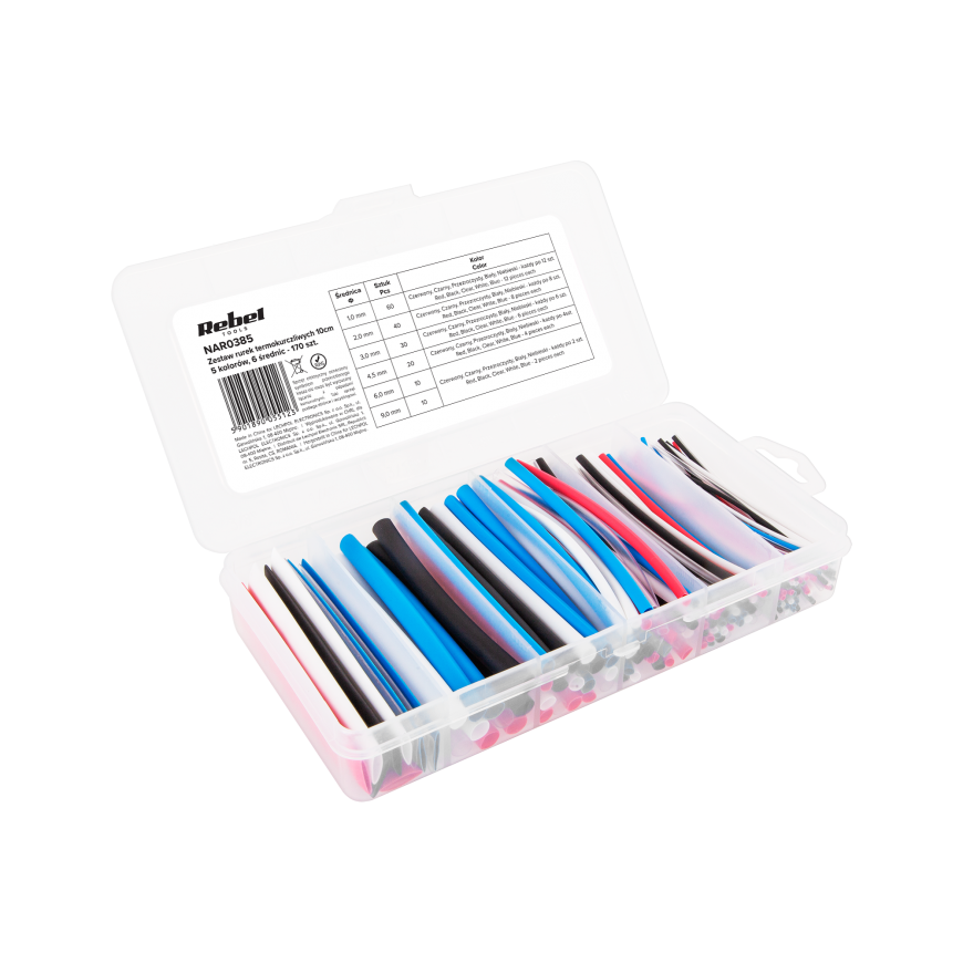 Rebel Thermal tube set 170 pcs 10cm 6 colors