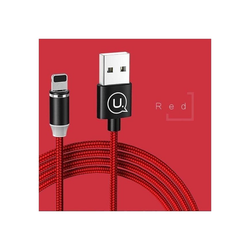 USAMS Kabel magnetyczny U-Sure lightning 1m 2.1A pleciony czerwo – 2