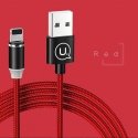 USAMS Kabel magnetyczny U-Sure lightning 1m 2.1A pleciony czerwo