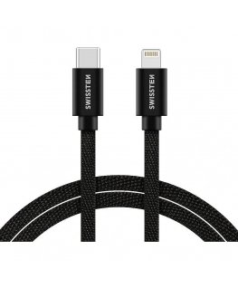 Swissten Textile Universāls Quick Charge 3.1 USB-C uz Lightning