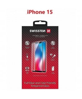 Swissten Full Face Tempered Glass for Apple iPhone 15