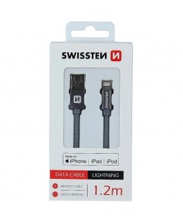 Swissten MFI Textile Fast Charge 3A Lightning Data and Charging Cable 1.2m