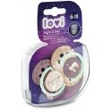 LOVI Dynamic silicone pacifier Night&Day for girls 6-18 months, 2 pcs., 22/915girl