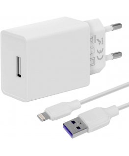 OBAL:ME Wall Charger USB-A 10W + USB-A|USB-C Cable 1m White