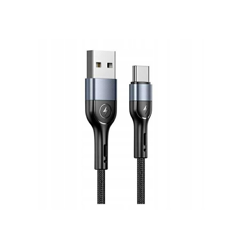 USAMS Kabel pleciony U55 2A USB-C 1szt. for set U55 czarny|black – 2