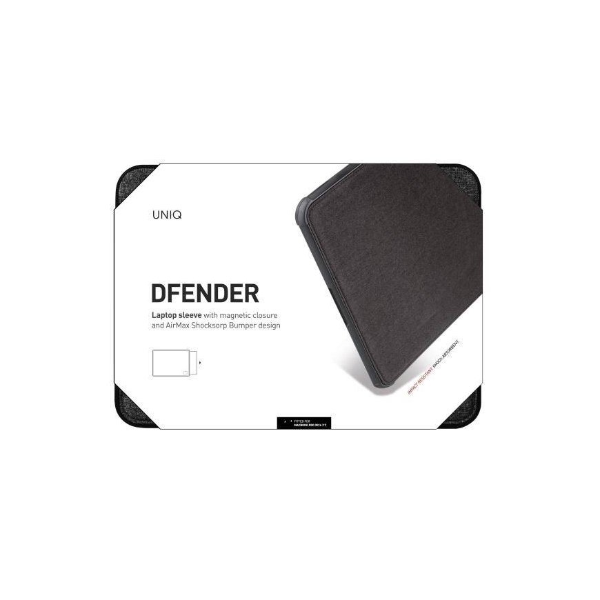 UNIQ etui Dfender laptop Sleeve 16" czarny|charcoal black