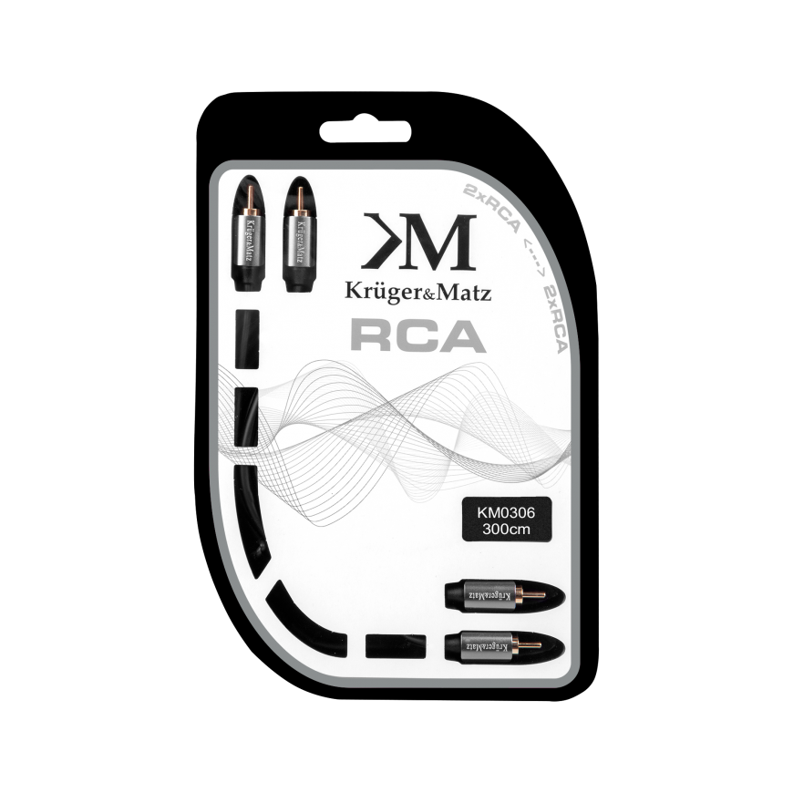 Kruger & Matz 2xRCA - 2xRCA juodas - 3m – 4