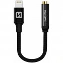 Swissten Adapter tekstylny Lightning / Jack 0,15m Czarny Swissten Adapter tekstylny Lightning / Jack 0,15m Czarny