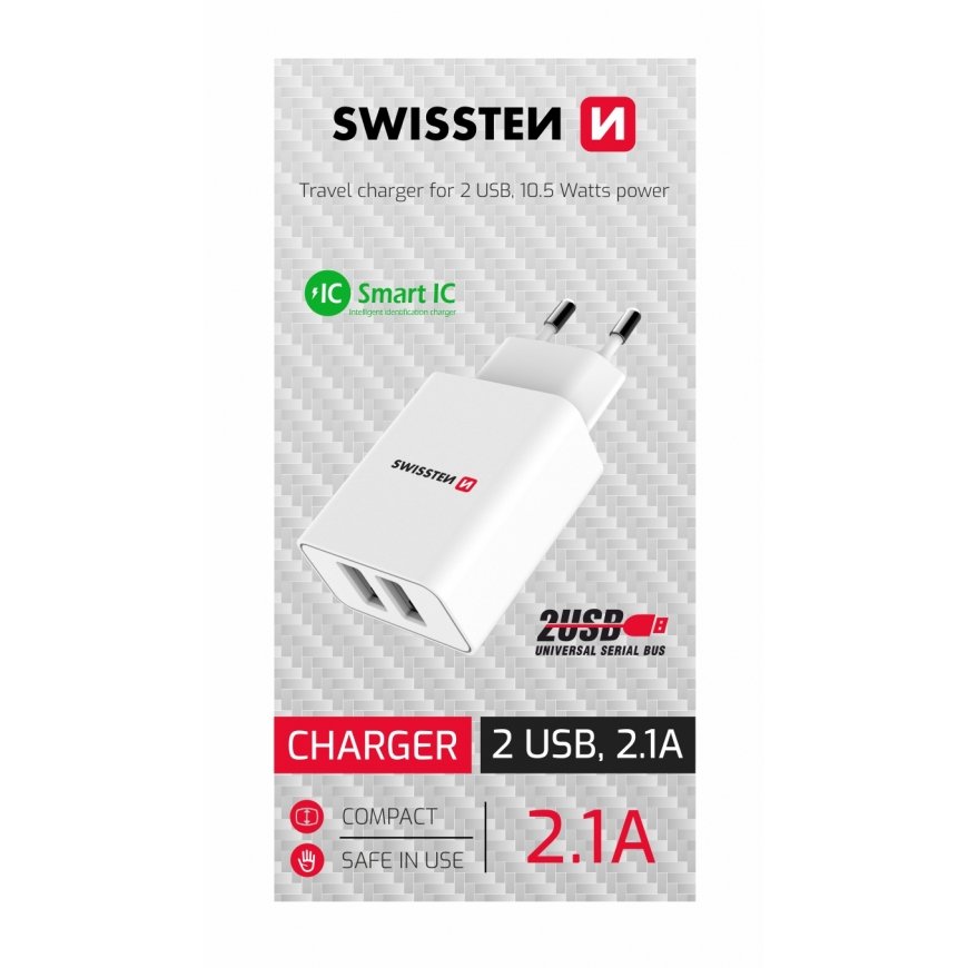 Swissten Smart Travel Charger 2x USB
