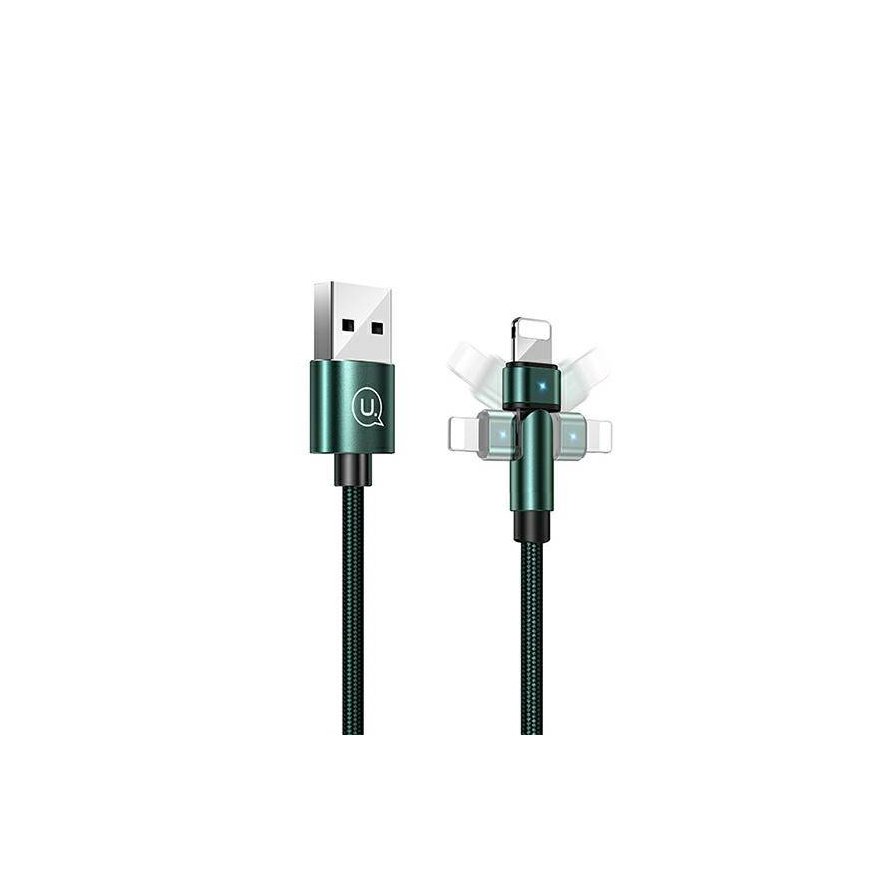 USAMS Kabel pleciony obrotowy U60 2A Lightning zielony|green 1m