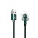 USAMS Kabel pleciony obrotowy U60 2A Lightning zielony|green 1m USAMS Kabel pleciony obrotowy U60 2A Lightning zielony|green 1m