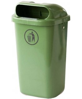 Europlast Austria Street trash can, city trash container for pole or wall, DIN 50L - green