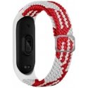 Beline pasek Mi Band 3|4 Textile red|white czerwony|biały