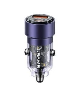 USAMS Ład. sam. C39 USB+USB-C 60W Fast Charge fioletowy|purple C