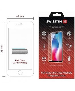 Swissten Full Face Tempered Glass Apple iPhone 7 / 8 White