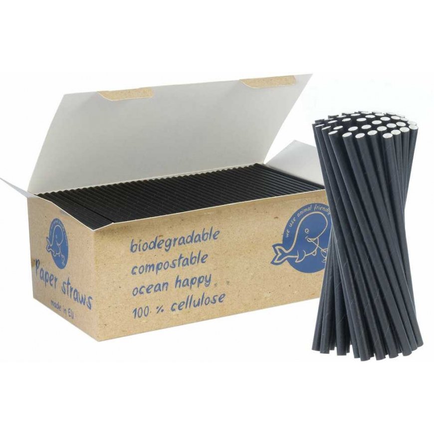 Gsg24 BIO organic paper straws PAPER STRAWS 6/150mm - black 650 pcs.