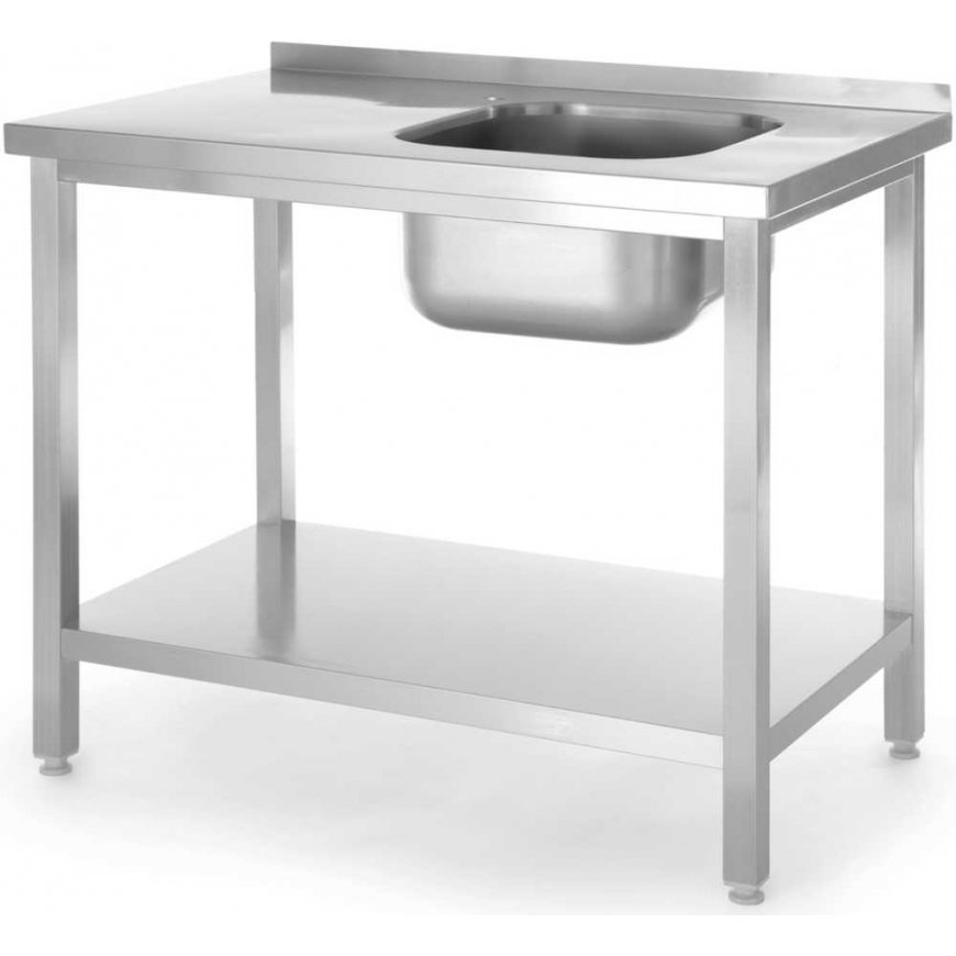 Hendi Single bowl sink with shelf