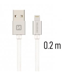 Swissten Textile Fast Charge 3A Lightning Data and Charging Cable 20 cm
