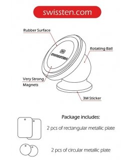 Swissten Metal Plates for Magnetic Holder