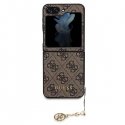 Guess GUHCZF5GF4GBR F731 Z Flip5 brązowy|brown hardcase 4G Charm Guess GUHCZF5GF4GBR F731 Z Flip5 brązowy|brown hardcase 4G Charm