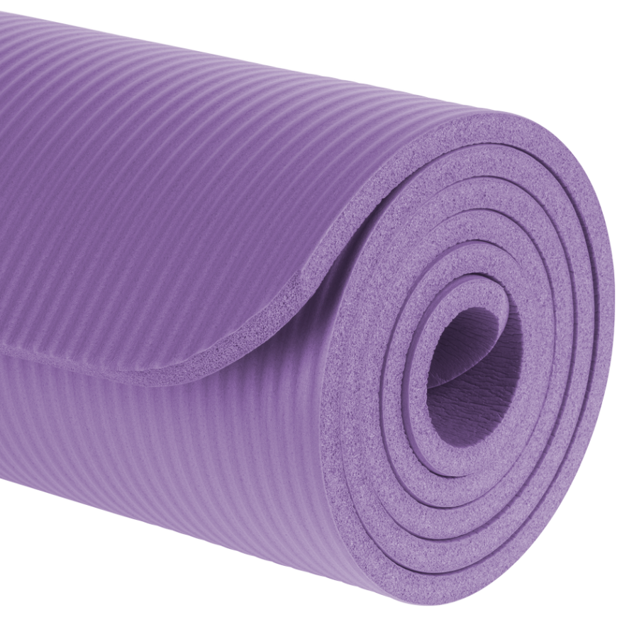 Gimnastikos kilimėlis jogai, pilatesui, fitnesui, 183x61cm, storis 1cm, NBR medžiaga, violetinė, REBEL ACTIVE – 2