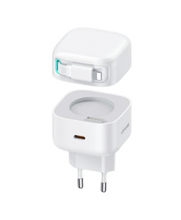 USAMS Ład. siec. 1xUSB-C ze zwijanym kablem Lighning (only head)