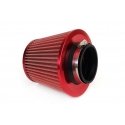 Red conical air filter + 3 adapters amio-01042
