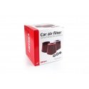 Red conical air filter + 3 adapters amio-01042