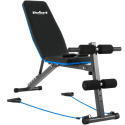 Inclined training bench with leg lock and rubber bands, REBEL ACTIVE