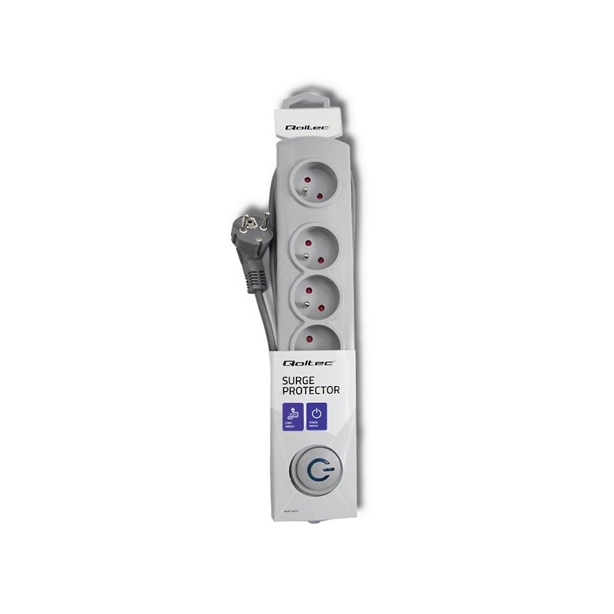 Qoltec 50272 surge protector Grey 5 AC outlet(s) 230 V 3 m – 5