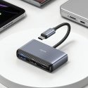 USAMS Adapter HUB 4w1 2xUSB 2.0|USB 3.0| USB-C szary|dark grey S USAMS Adapter HUB 4w1 2xUSB 2.0|USB 3.0| USB-C szary|dark grey S