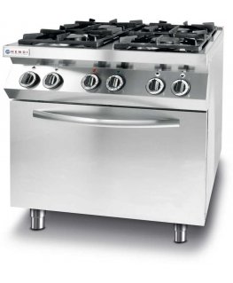 Dujinė viryklė 4 degikliai su elektrine konvekcine orkaite GN1/1 Kitchen Line - Hendi 225882