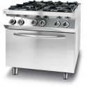 Gas cooker 4 burners with electric convection oven GN1/1 Kitchen Line - Hendi 225882 Gas cooker 4 burners with electric convection oven GN1/1 Kitchen Line - Hendi 225882
