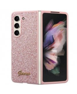 Guess GUHCZFD5HGGSHP F946 Z Fold5 różowy|pink hardcase Glitter S