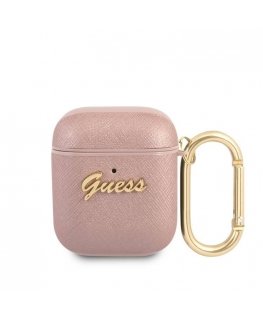 GUA2SASMP Guess Saffiano PC|PU Metal Logo Case for Airpods 1|2 P
