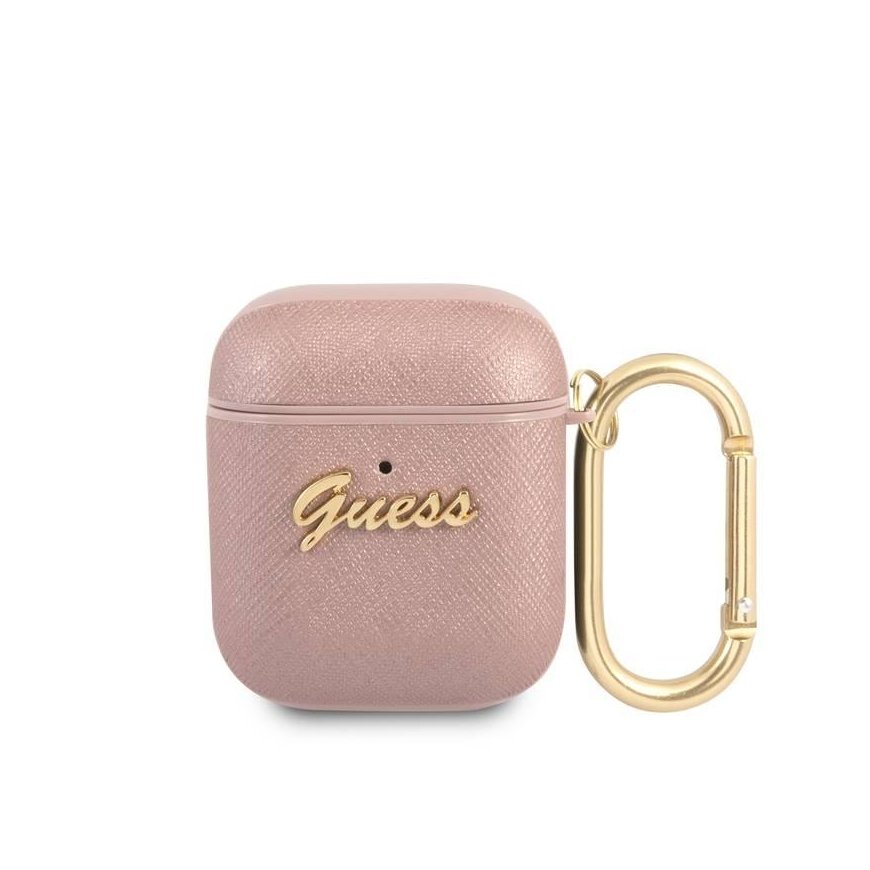 GUA2SASMP Guess Saffiano PC|PU Metal Logo Case for Airpods 1|2 P
