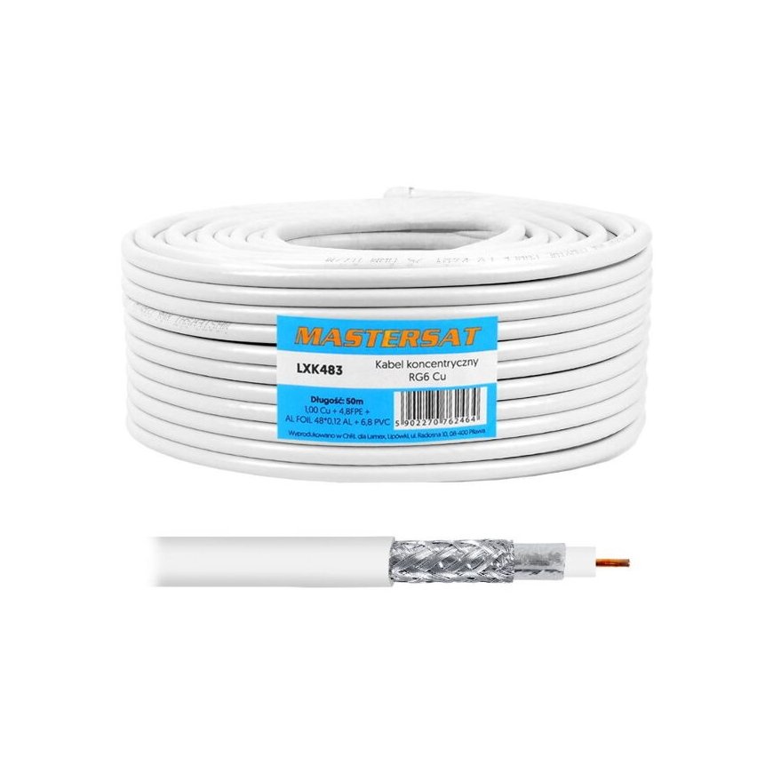 Coaxial cable 1Cu 48x0,12AL 50m