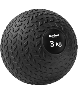Mažas medicininis kamuolys reabilitacijos pratimams Slam Ball 23cm 3kg, REBEL ACTIVE