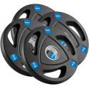Set of rubberized cast iron weights 4x5kg, Olympic hole 51mm, REBEL ACTIVE