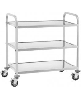 Royal Catering Vežimėlis kelnerski 3-półkowy do 150 kg Nerūdijantis plienas RCSW-6.2