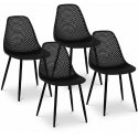 Frommstarck Scandinavian plastic openwork chair with steel legs up to 150 kg, 4 pcs. black Frommstarck Scandinavian plastic openwork chair with steel legs up to 150 kg, 4 pcs. black