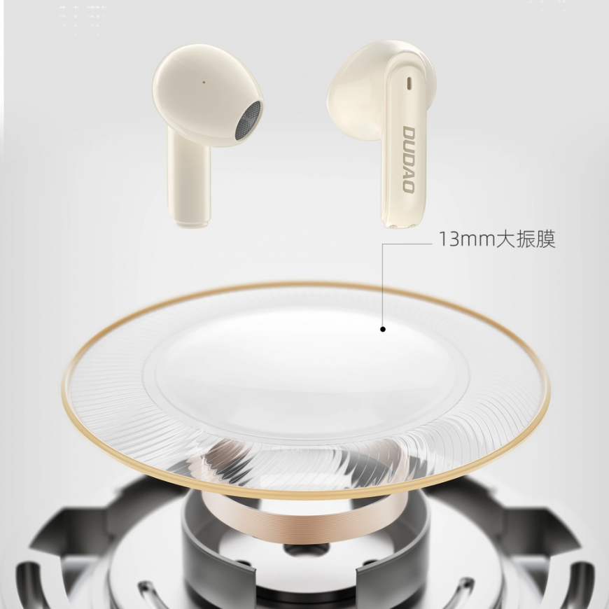 Dudao U18Pro Bluetooth 5.3 TWS wireless headphones - beige – 2