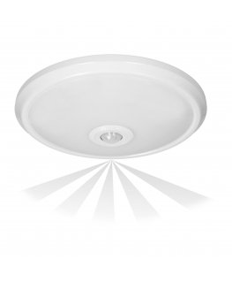 Orno ZONDA LED 12W, lubinis šviestuvas su judesio jutikliu, 800lm, IP20, 4000K, opalinis polikarbonatas, balta