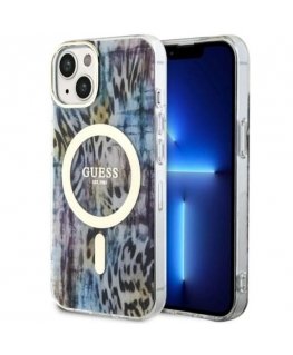 Guess GUHMP14SHLEOPWB iPhone 14 6.1" niebieski|blue hardcase Leo