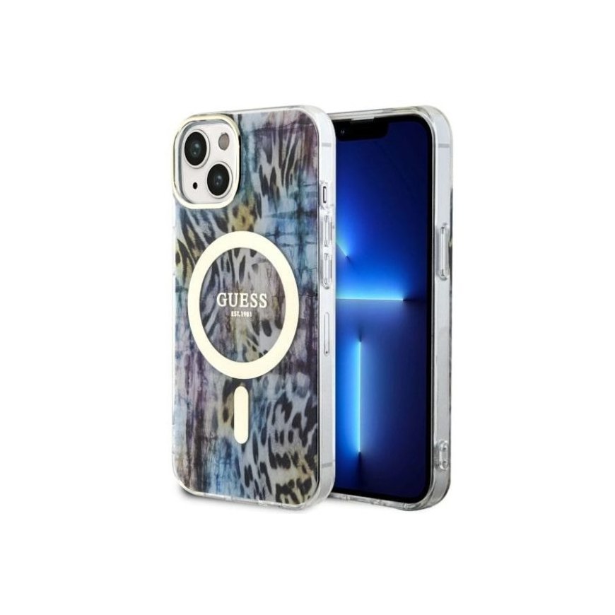 Guess GUHMP14SHLEOPWB iPhone 14 6.1" niebieski|blue hardcase Leo